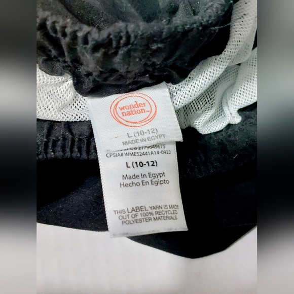 Solid Black Drawstring Swim Shorts with Liner Boys Size L 10/12 - Picture 5 of 5